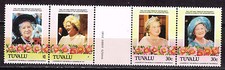 Tuvalu Queen-Mother Elizabeth stamps MNH Printing Error Missing $1 Nomination