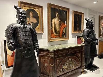 Pair of Monumental Lifesize Terra Cotta Warriors,  HUGE, Different And Unique