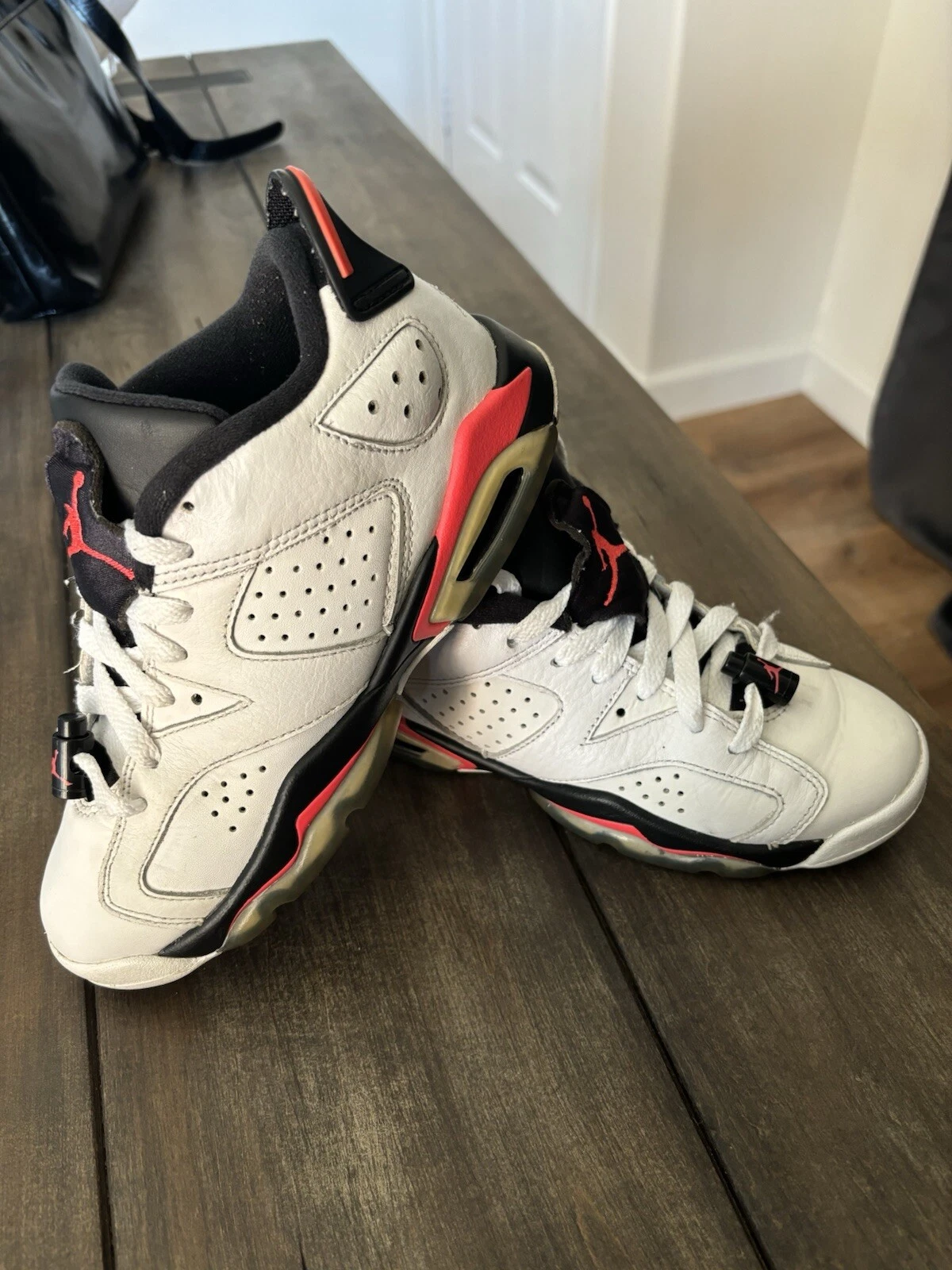 NIKE AIR JORDAN VI 6 RETRO LOW BG BIANCO INFRAROSSI 23 NERO ROSSO 768881 123 4Y