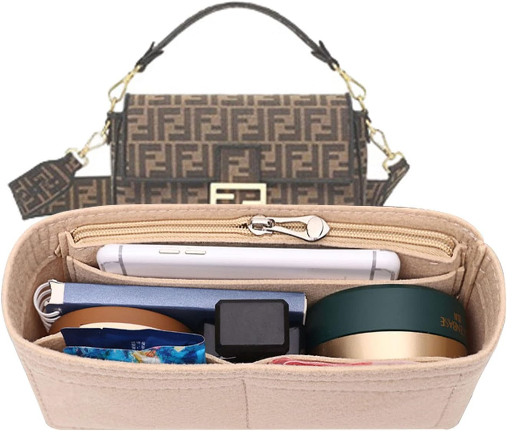 Baguette Bag Organizer Insert 2090Beige-M for Purse Storage