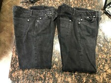 2 PAIR TOMMY HILFIGER Women's Straight Leg Black Jeans Pre-Owned VG Condition