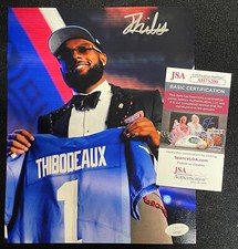 KAYVON THIBODEAUX SIGNED NEW YORK GIANTS 8X10 PHOTO JSA COA 2022 DRAFT SHOT