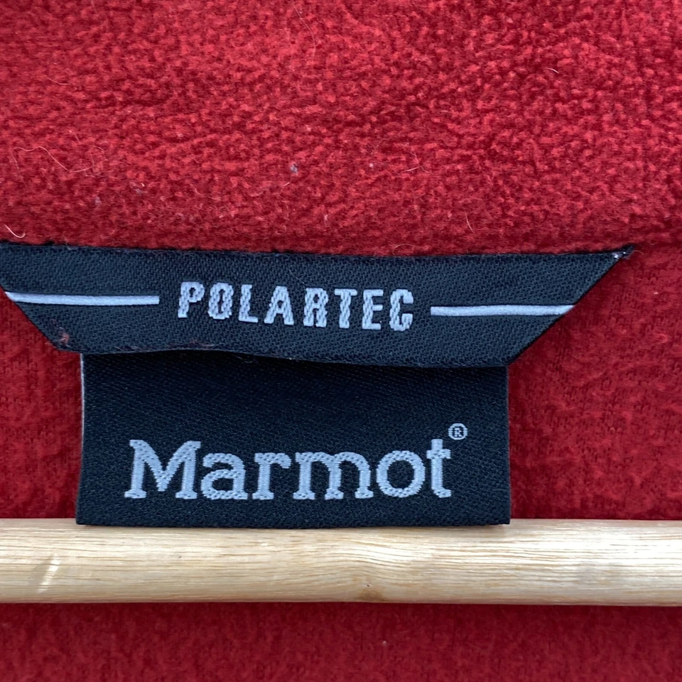 Marmot Mens Micro Fleece Jacket Full Zip Rust Zipped Pockets Polartec 2XL - Image 2 of 4