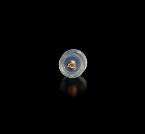 14k Rose Gold Gold Jelly Silicon Back Earring by Pc and Pair!!! - Picture 8 of 12