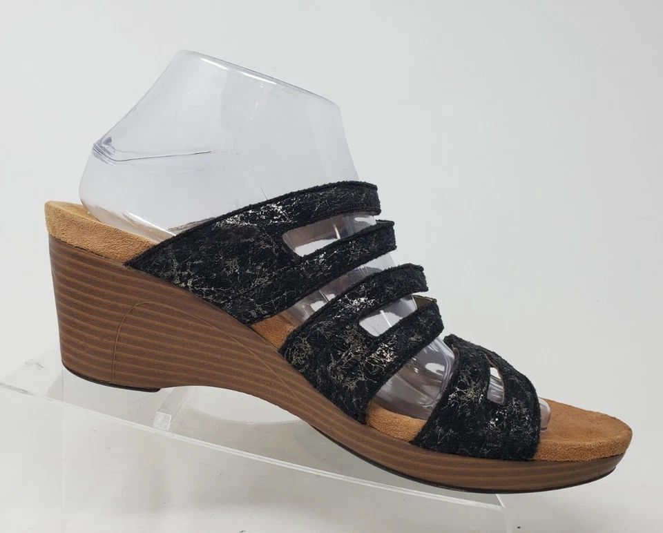 Romika черный с ремешками сандалии туфли США 9 EUR 40 каблуки - Изображение 3 из 4