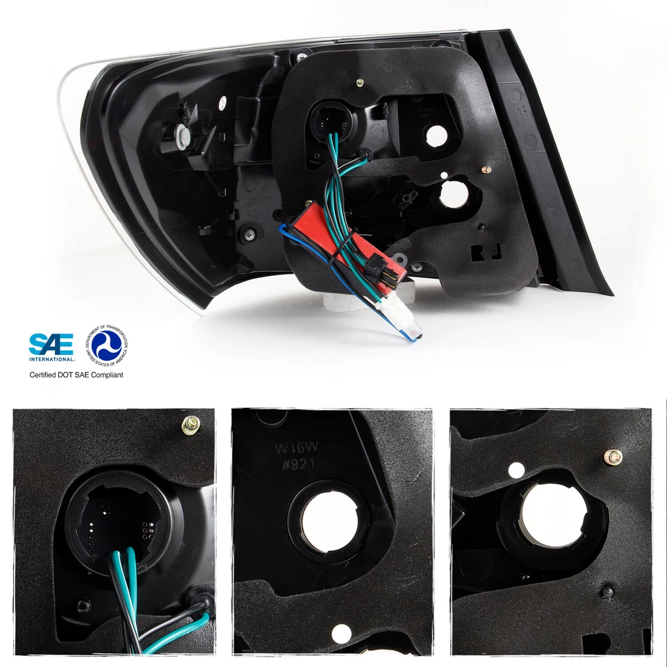 For 2008 2009 2010 2011 Subaru Impreza/WRX Sedan LED Bar Tail Lights - Black - Image 4 of 4