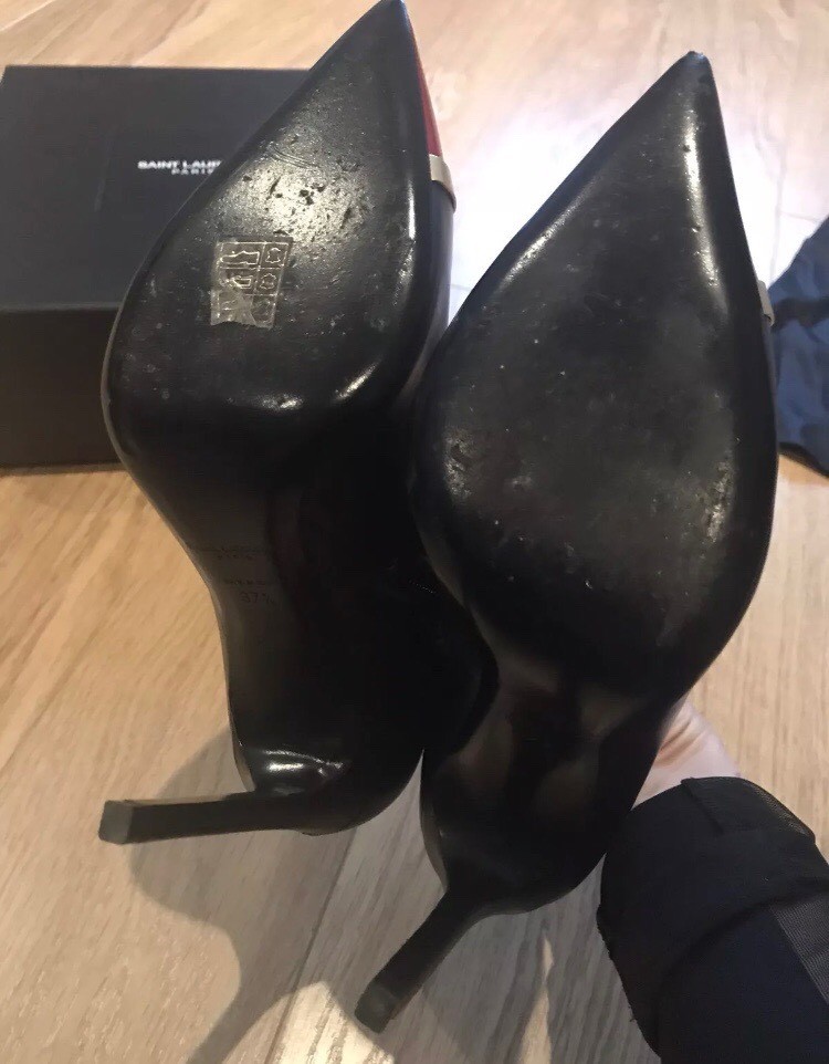 STIVALI SCARPE DA DONNA LN YSL SAINT LAURENT NERI ROSSI ORO 37 5 4 5 £620