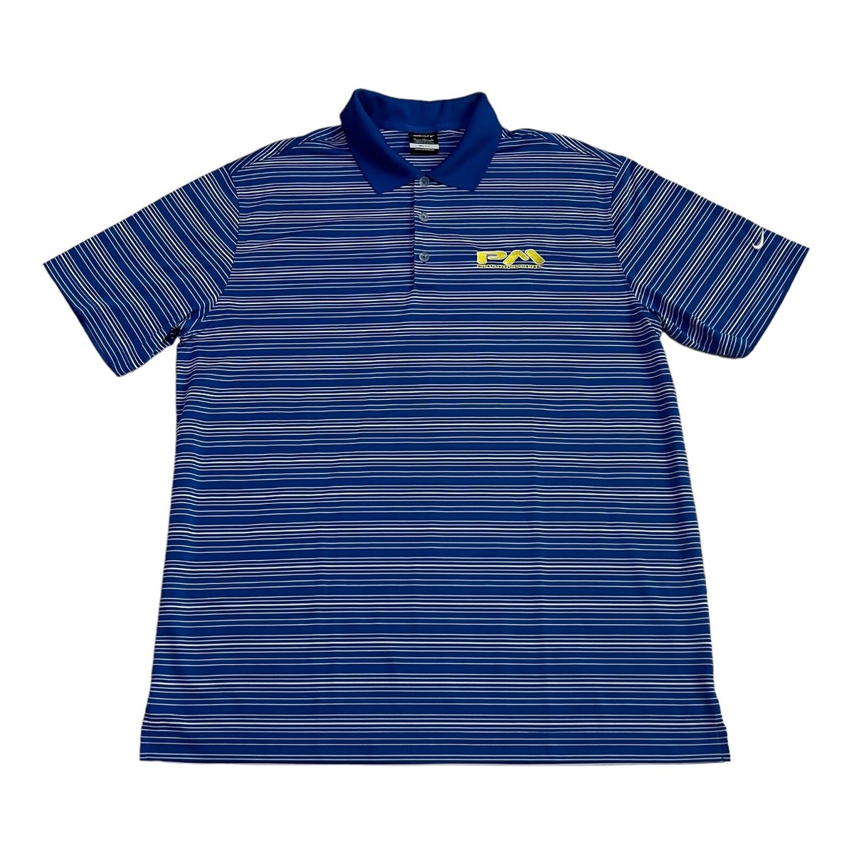 Nike Golf Dri Fit Men's XL Polo Shirt Blue Stripes