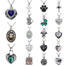 Cremation Pendant for Ashes Funeral Ash Holder Silver Pendant Necklace Keepsakes