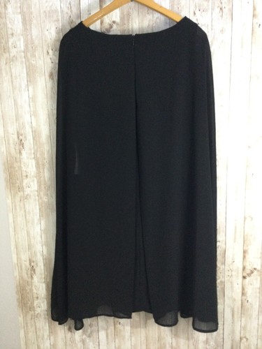 Emma & Michele Sz 12 Black Sheath Dress Sleeveless with Long Sheer Cape Sleeves - Picture 5 of 7