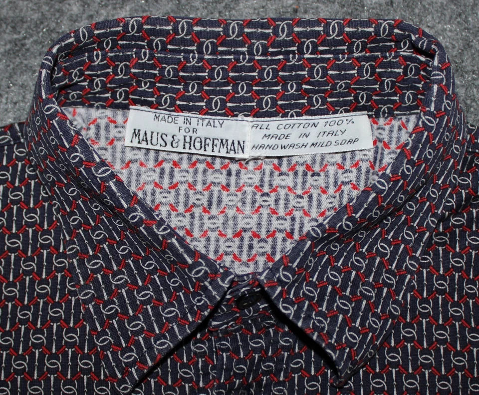 Camisa vintage MAUS & HOFFMAN S/S POLO algodón ligero hecha en Italia talla L (42) Foto 3 de 4