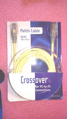   Belkin CAT5e Crossover Patch Cable RJ45 Connectors 7 ft. Yellow  NOS