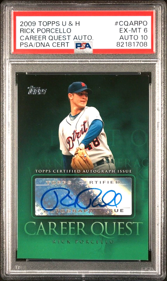 Rick Porcello RC AUTO PSA DNA pop1 ❗ 0Higher 2009 Topps U & H Career Quest Autos - Image 3 of 4