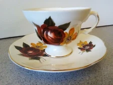 Royal Dover China Teacup and Saucer with 22kt gold trim, made in England 
