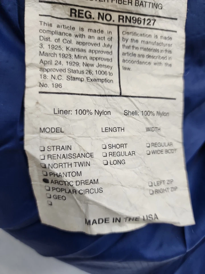 Adventure Tech INC Arctic Dreams Sleeping Bag Blue/Blk Right Zip #2 - Imagem 4 de 4