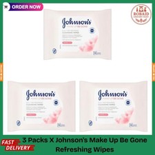 3 PACKS X Johnson's Make Up Be Gone Refreshing Wipes