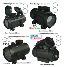 Red dot sight 30 42 50mm Red and Green Weaver Scope Mount bigger lens Wide Angle