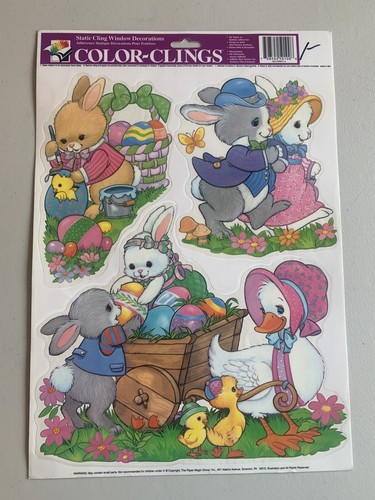 (5) Vintage Color Clings Daisy Kingdom Static Cling Window Decorations - Easter - Picture 6 of 6