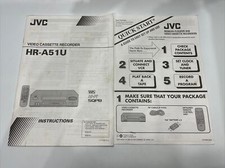 JVC HR-A51U VCR Owners Instruction Manual  Quick Start Guide Original