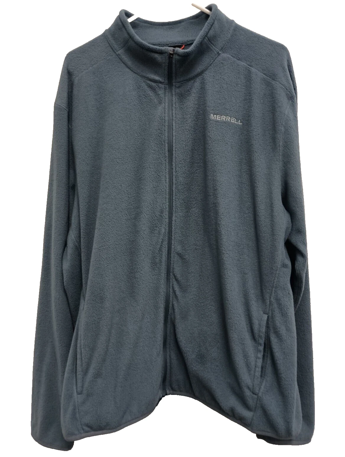 Merrell Mens Fleece Jacket XL Blue Long Sleeve Pockets Outdoor Full Zip Logo