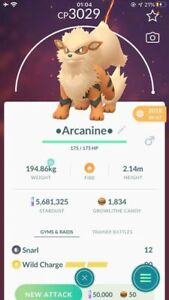 Arcanine 40 Level Max Cp Pokemon Trade Go Pvp Master League Ebay