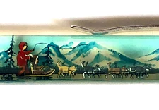 Alaska Floaty Pen Moving Sled Dog Team Glaciers Husky Snow Vintage Floater