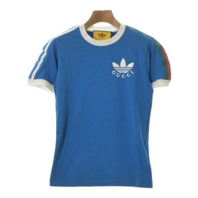 GUCCI Adidas Authentic T-shirt Tops Women's Blue Cotton