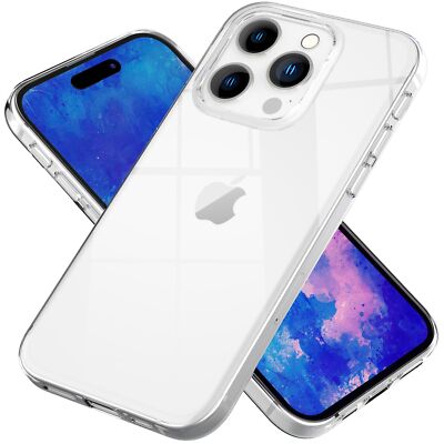 NALIA Transparente Silikonhülle iPhone 15 Pro Max Case Anti-Gelb stoßfest