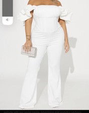 lady women ruffles jumpsuit size xl