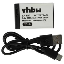 Batteria per Canon EOS 750D 8000D 850D 800D 200D 250D 760D 77D Kiss X10 1000mAh 7,4V