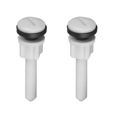 A Pair of 10mm Thread Diameter Plastic Toilet Hinge Bolts and Nuts with Washers