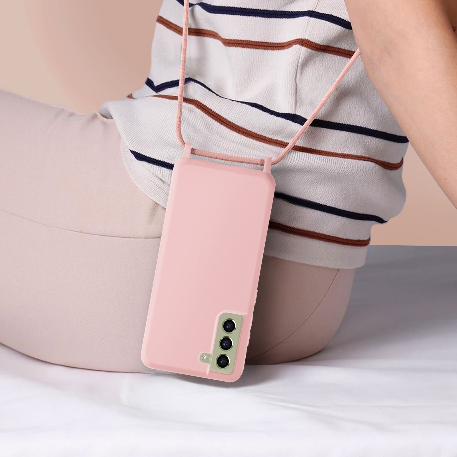 Housse de Chaîne pour Galaxy S21 FE Avizar Rose Clair 80cm