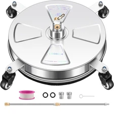 15" Pressure Washer Surface Cleaner with 4 Wheels - Stainless Steel Surface C...