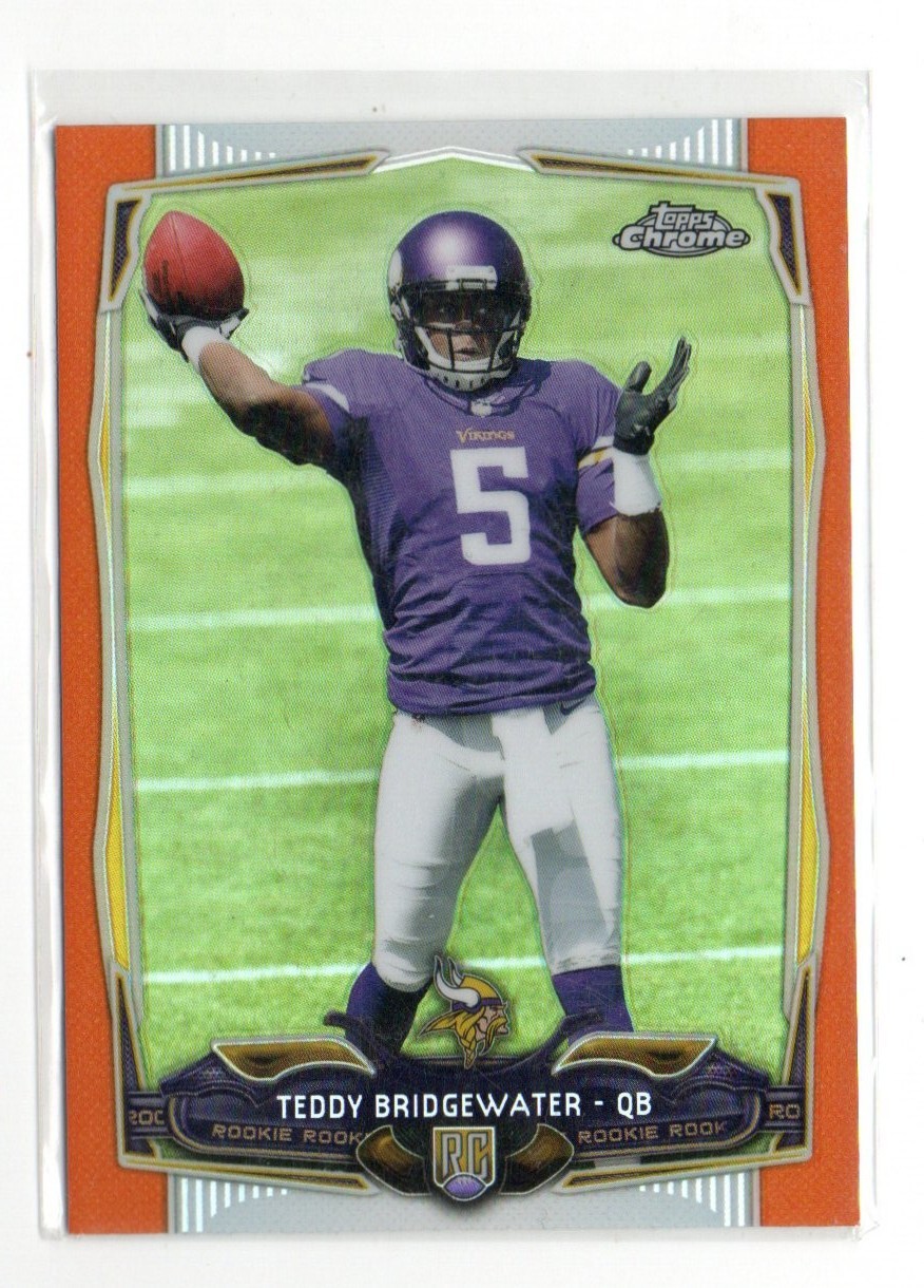 Teddy Bridgewater 2014 Topps Chrome Orange Refractor RC #173 MINNESOTA VIKINGS