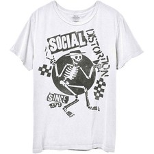 Men's Social Distortion Speakeasy Checkerboard Slim Fit T-shirt Large White