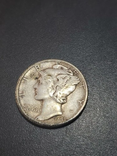 1943 10C Mercury Dime Xf 90 % Silver