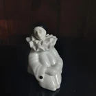 Avon Pierrot Clown Milk Glass Perfume Bottle Vintage with Scent 1980s Retro