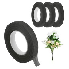 4-Rolls Floral Tapes 1/2 Inch 30 Yards for Bouquet Stem Wrapping Black 