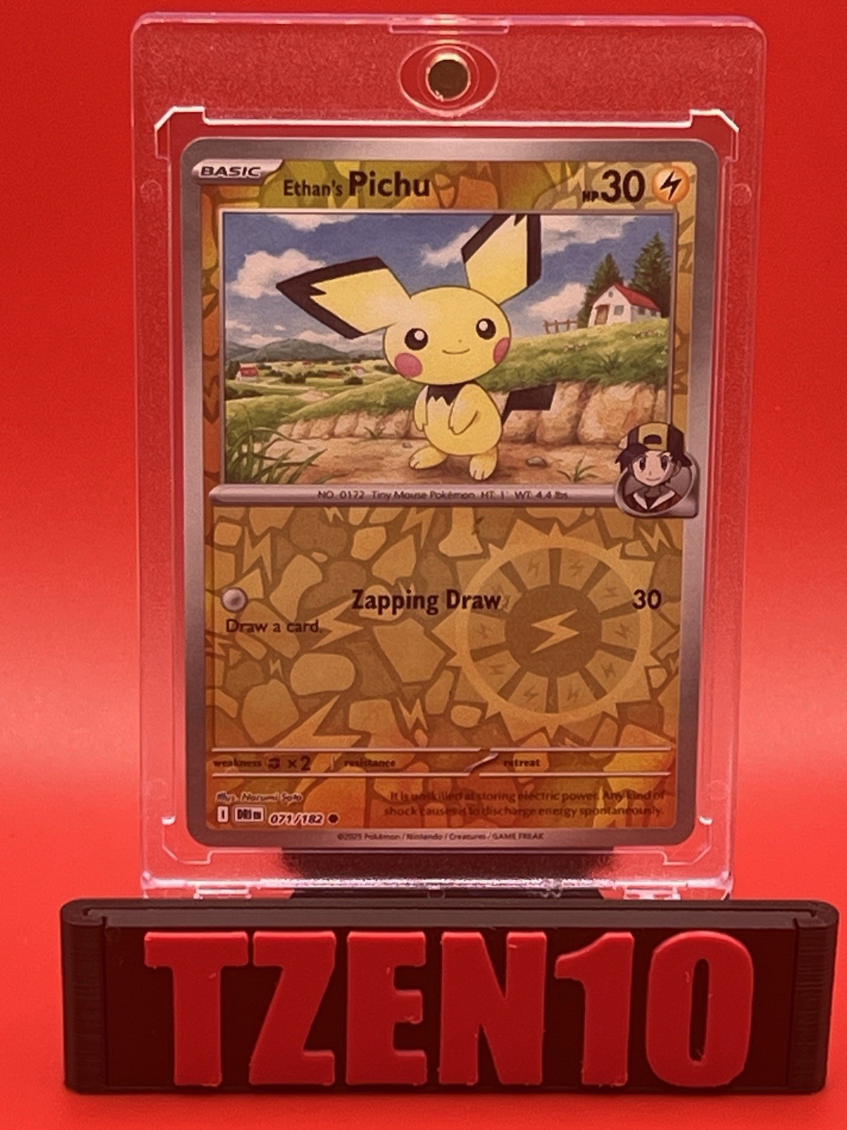 Ethan's Pichu Reverse Holo SV10: Destined Rivals #071/182 Pokemon TCG Card NM