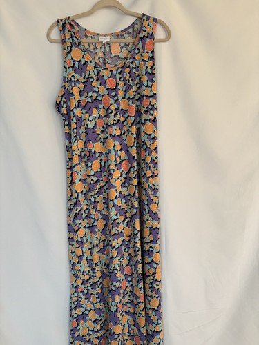 LULAROE ärmelloses Kleid Damen 3XL lila/orange Design lang Tank Top Style
