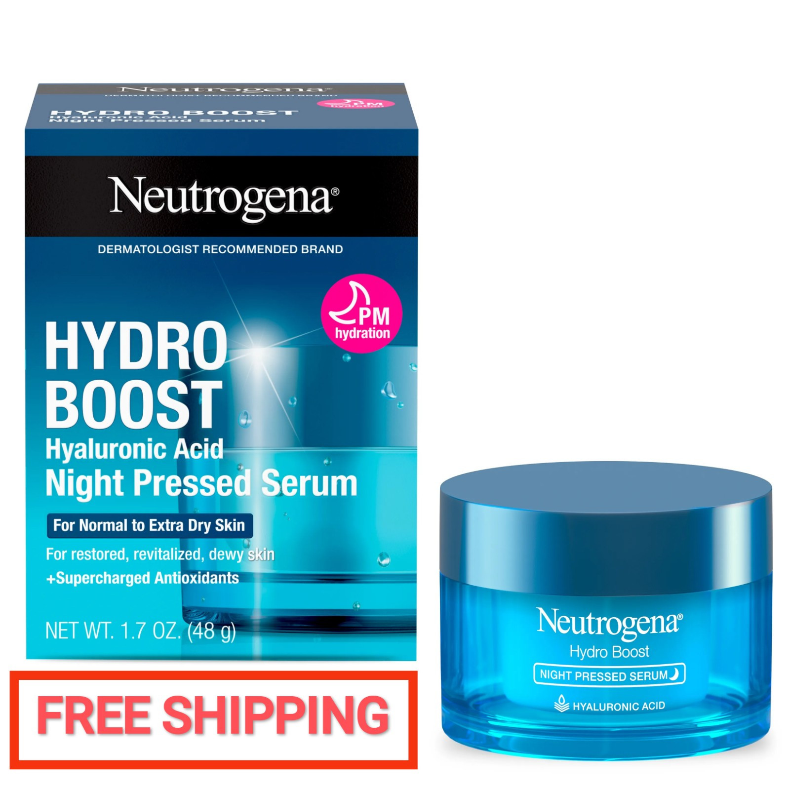 Neutrogena Hydro Boost Night Moisturizer with Hyaluronic Acid for Hydrated Skin-image