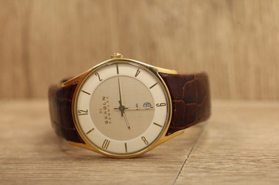 Skagen Denmark 474XLGL Steel Gold Tone Quartz Watch Date Indicator 36mm New Bat