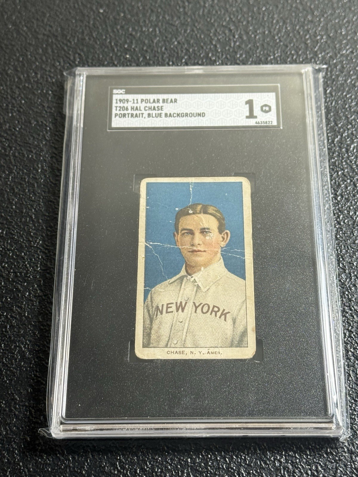 1909-11 T206 - Hal Chase 350 Back Portrait, Blue Background (RC) Polar Bear