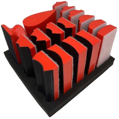 16-Piece Hand Sanding Block Set for Woodworking & Auto Paint