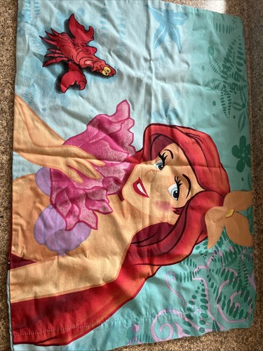 The Little Mermaid Vintage Standard Pillow Case Disney 1990's Flounder Ariel - Picture 2 of 2