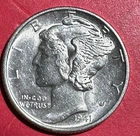 1941D Choice Uncirculated US Mercury SILVER Dime "Denver" Mint! FSB! Old Coin!