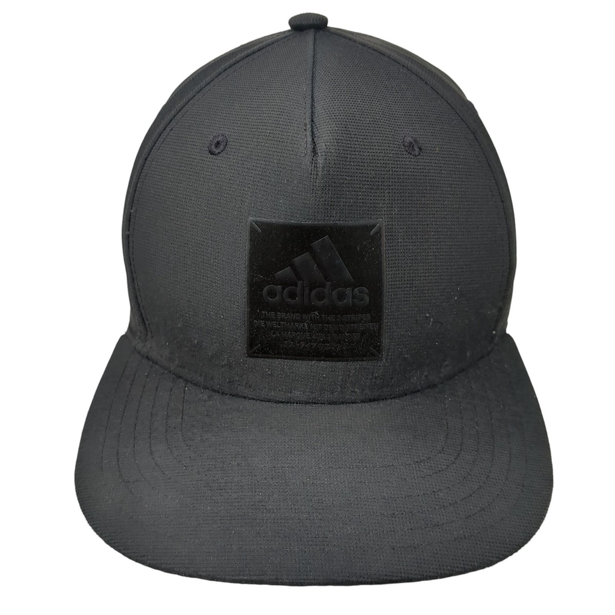 Adidas The Brand With Three Stripes Snapback Hat Black OS Adjustable  Polyester
