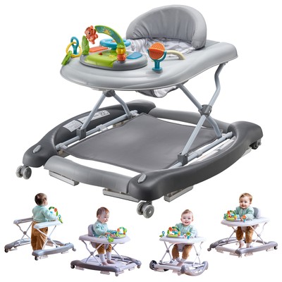 Uimoso 4-in-1 Baby Walker Foldable Activity Center Adjustable  6-24 Month