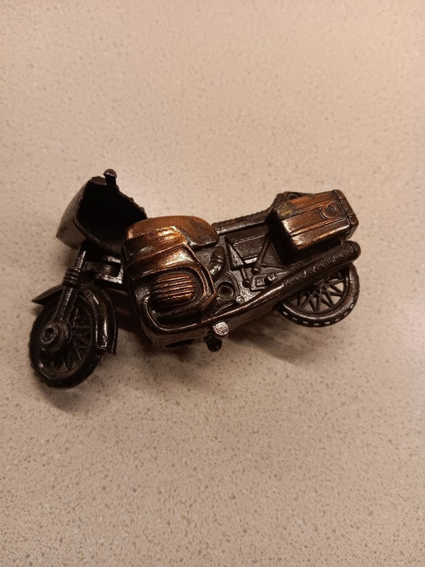 Vintage Die Cast Metal Mini Motorcycle Pencil Sharpener And Acrylic...