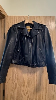 Chaqueta de cuero de piel de cordero Schott Perfecto para mujer talla grande - Imagen 1 de 4